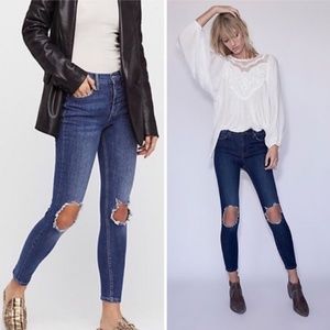 Free People Busted Knee Skinny Jeans